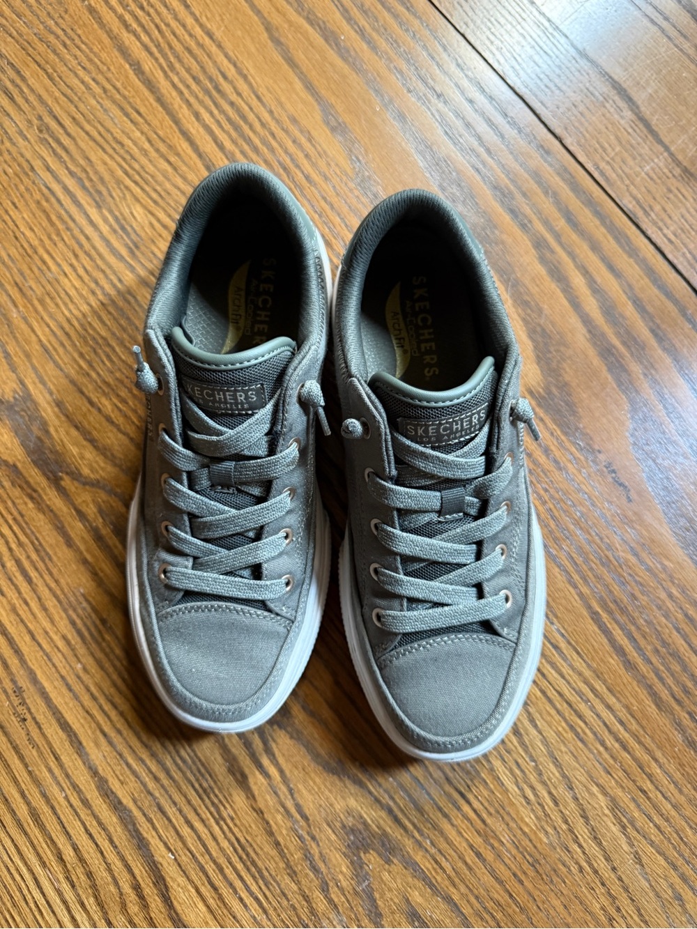 Skechers Women's Low-Top Lace-Up Sneakers in Olive Green